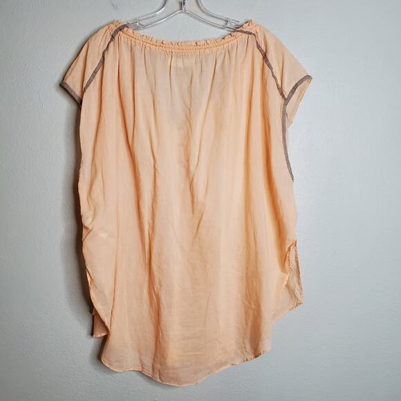 Free People We The Free Tie Front Peasant Top XS Lightweight Cottage Feminine - Picture 7 of 16